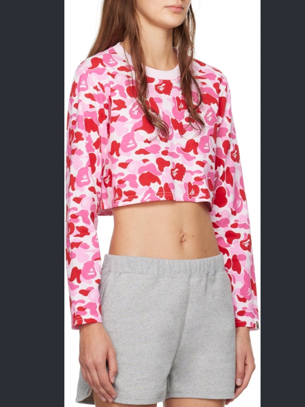 BAPE Pink ABC Camo Long Sleeve T-Shirt top size M